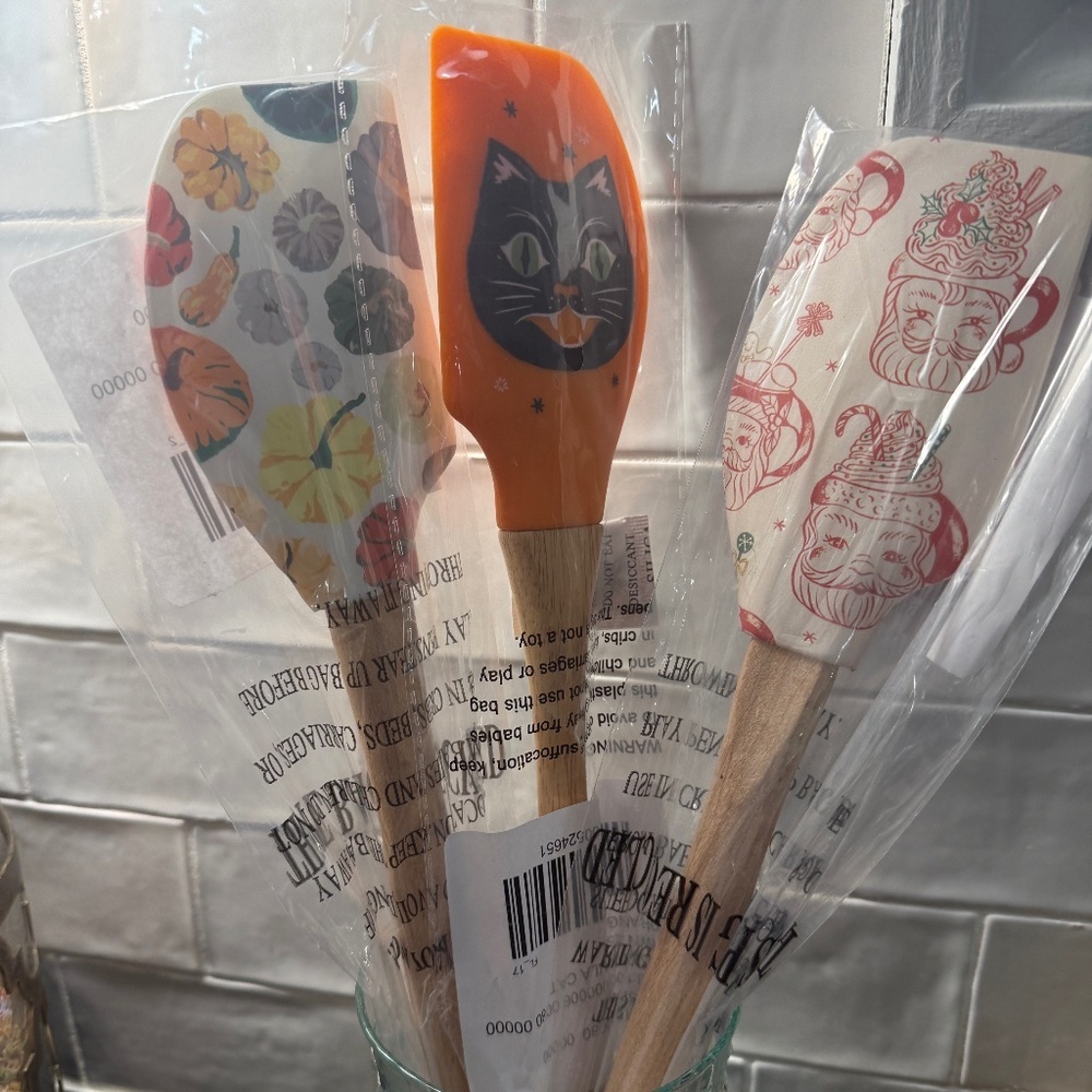 NWT Anthropologie Halloween, Thanksgiving, Christmas Spatulas Bundle